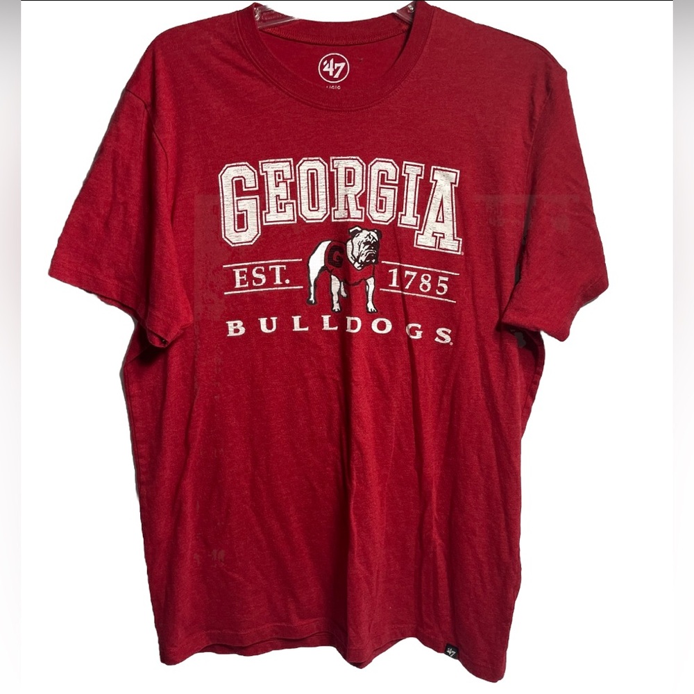 '47 Georgia Bulldogs Shirt Men Large Red Short Sleeve Cotton College NCAA